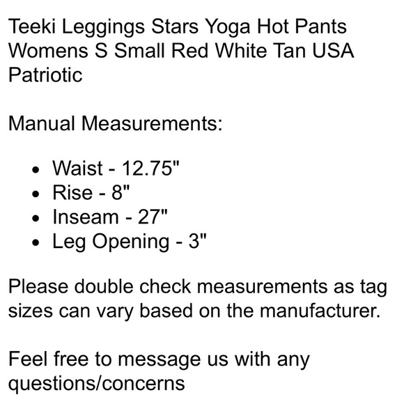 Teeki Leggings Starts Yoga Hot Pants Size Small - Picture 4 of 4